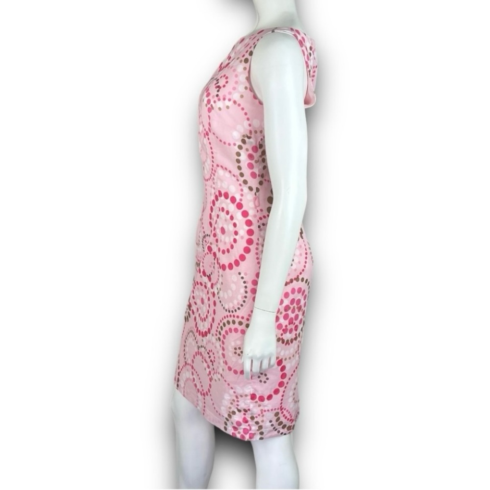 LAUNDRY BY SHELLI SEGAL Pink Dot Print Retro Shift Dress Mod Barbiecore Twee 60s - Picture 4 of 16